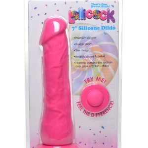 LOLLICOCK 7IN SILICONE DONG CHERRY