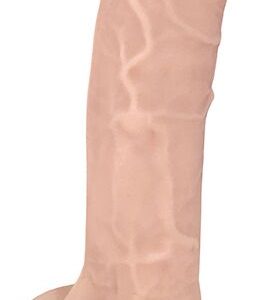FLESHSTIXXX 7IN SILICONE DONG W/ BALLS VANILLA