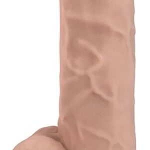 FLESHSTIXXX 8IN SILICONE DONG W/ BALLS VANILLA