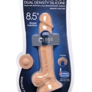 FLESHSTIXXX 8.5 IN SILICONE DILDO W/ BALLS LATTE
