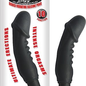 MACK TUFF RIBBED SILICONE PENIS BLACK