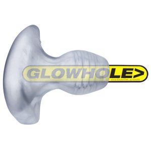 GLOWHOLE-2 BUTTPLUG W/ LED INSERT LARGE CLEAR FROST (NET)