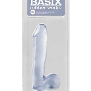 BASIX RUBBER WORKS 10IN DONG W/SUCTION CUP CLEAR
