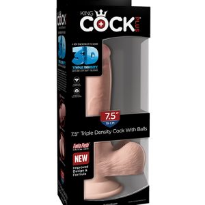 KING COCK PLUS 7.5 IN TRIPLE DENSITY W/ BALLS LIGHT