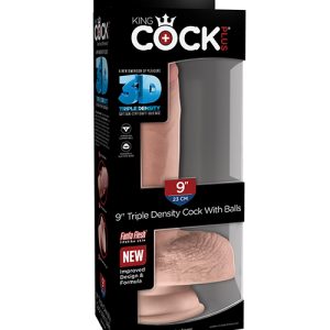 KING COCK PLUS 9 IN TRIPLE DENSITY COCK W/ BALLS LIGHT