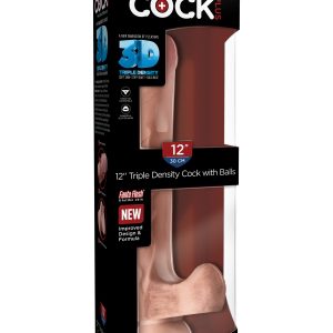 KING COCK PLUS 12 IN TRIPLE DENSITY COCK W/BALLS LIGHT