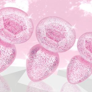 BOOTY SPARKS GLITTER GEM ANAL PLUG SET PINK