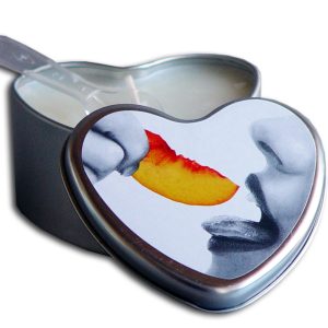 CANDLE 3-IN-1 HEART EDIBLE PEACH 4.7 OZ