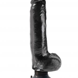KING COCK 9 IN COCK W/BALLS BLACK VIBRATING
