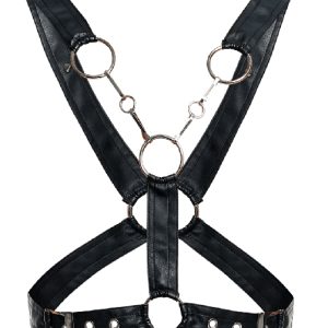 (WD)MALE BASICS DNGEON CROSS C HARNESS BLACK O/S