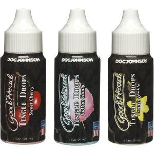 GOODHEAD TINGLE DROPS 3 PK 1 OZ FRENCH VANILLA SWEET CHERRY AND COTTON CANDY