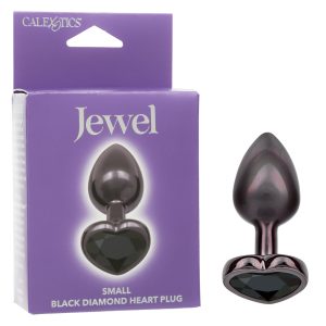 JEWEL SMALL BLACK DIAMOND HEART PLUG