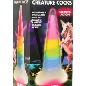 CREATURE COCKS UNI-GLOW GLOW IN THE DARK RAINBOW DILDO