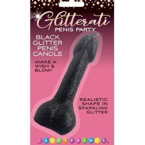 GLITTERATI BLACK GLITTER PENIS CANDLE