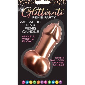 GLITTERATI METALLIC PINK PENIS CANDLE