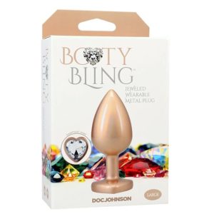 BOOTY BLING HEART DIAMOND JEW/ METAL PLUG M/GOLD