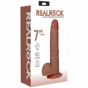 REALROCK 7IN COCK W/BALLS R/STRAIGHT TAN