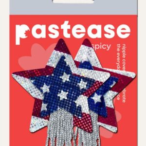 PASTEASE TASSEL A/PATRIOTIC SPARKLING STARS $ STRIPES USA