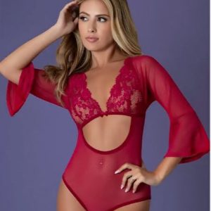 SLEEVE 3/4 PLAYSUIT CHERRY M