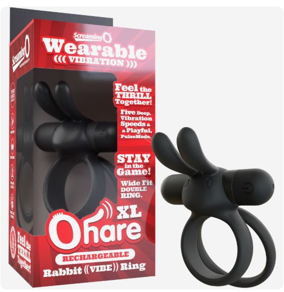 SCREAMING RECHARGEABLE O OHARE XL VIBRATING RING BLACK