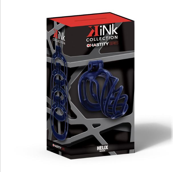KINK CHASTITY HELIX COCK CAGE M DARK BLUE