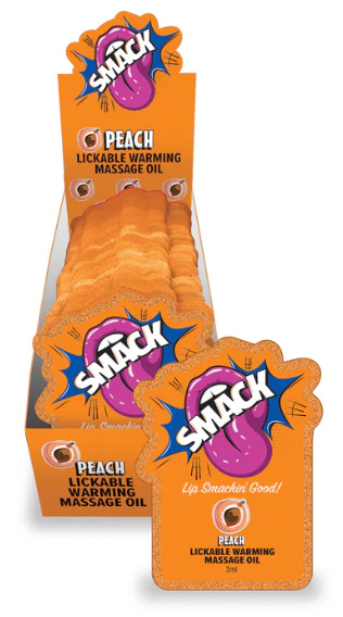 SMACK LICKABLE MASSAGE OIL 36 PC DISPLAY PEACH