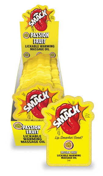 SMACK LICKABLE MASSAGE OIL 36 PC DISPLAY PASSION FRUIT