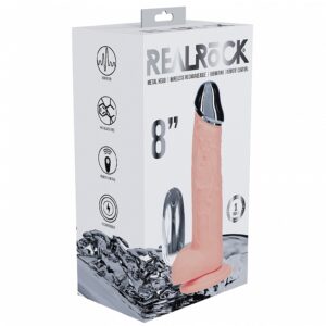 REALROCK WIRELESS RECHARGEABLE METALHEAD REGULAR STRAIGHT 8IN W/BALLS