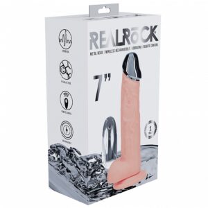 REALROCK WIRELESS RECHARGEABLE METALHEAD REGULAR STRAIGHT 7IN W/BALLS