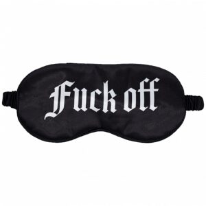 OUCH FUCK OFF PRINTED MASK SATIN BLACK