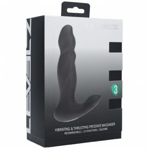 LEVELZ VIBRATING & THRUSTING SILICONE PROSTATE MASSAGER BLACK