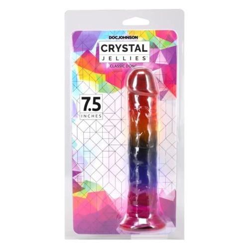 CRYSTAL JELLIES 7.5IN DONG RAINBOW