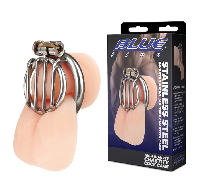 STAINLESS STEEL INVERTED MICRO JAIL TIME CHASTITY CAGE