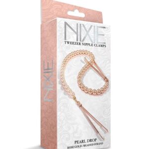 NIXIE ADJUSTABLE TWEEZER CLIPS WITH PEARLS ROSE GOLD