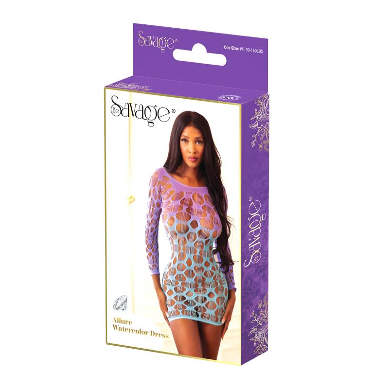 ALLURE OMBRE DRESS PURPLE/TEAL