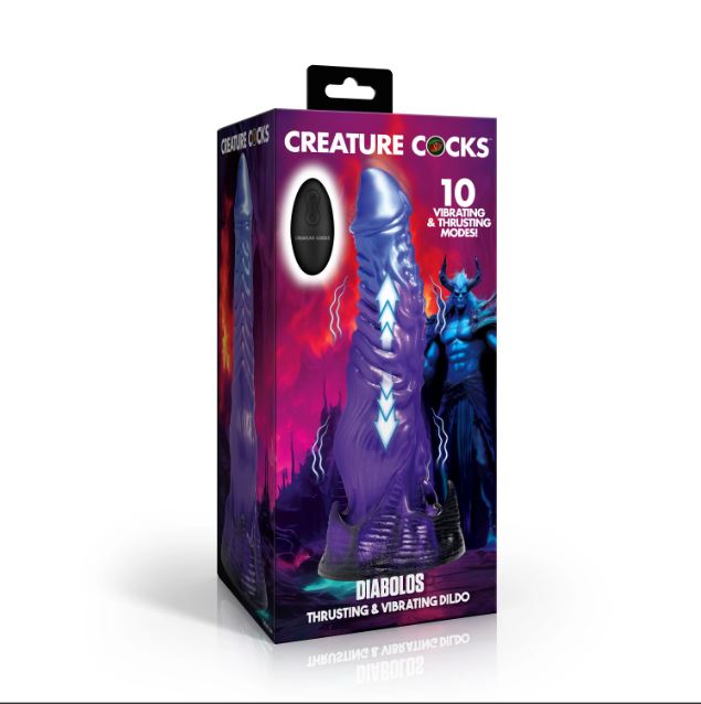 DIABOLOS THRUSTING & VIBRATING DILDO 9.6IN