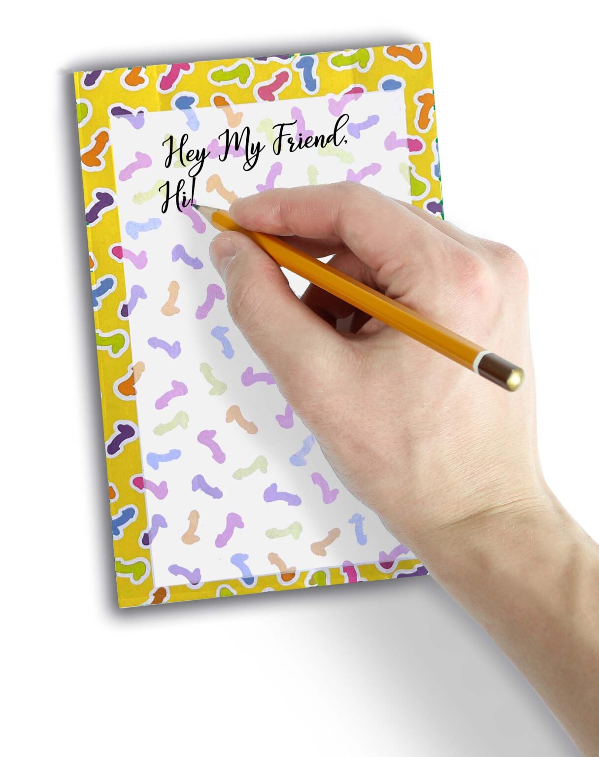 Right,Hand,Writing,On,Notebook,With,White,Background.,Top,View