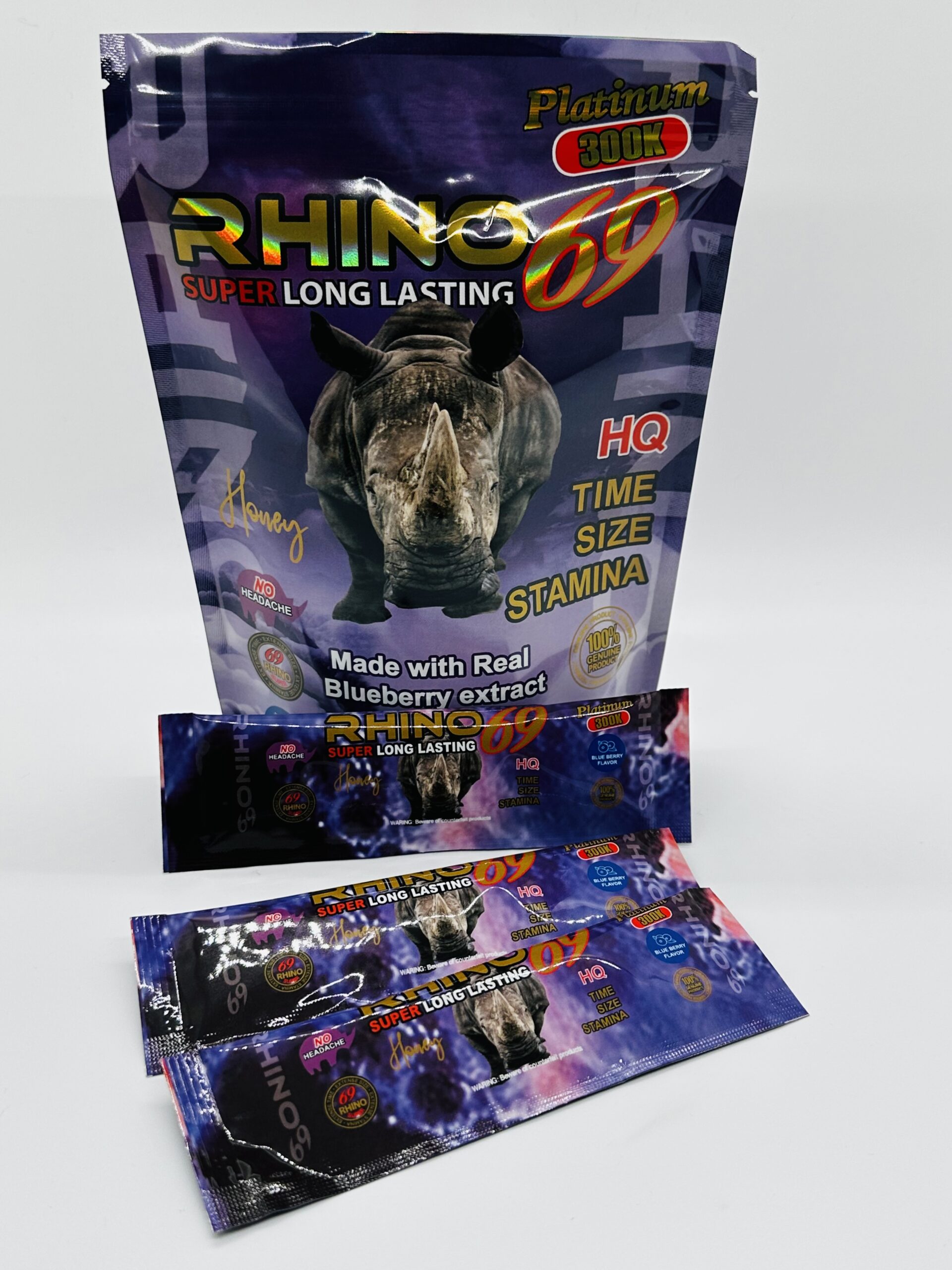 RHINO 69 HONEY BLUEBERRY POUCH 12 PACKS DISPLAY