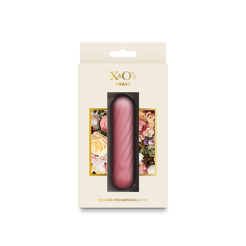 X & O'S CRAVE LIGHT PINK SILICONE RECHARGEABLE VIBE