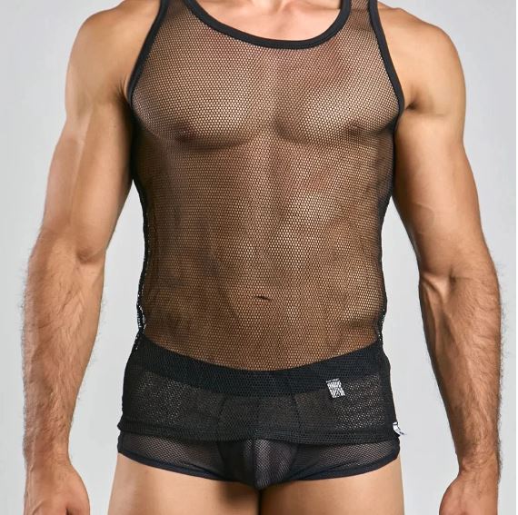 MOB FISHNET TANK TOP BLACK LARGE