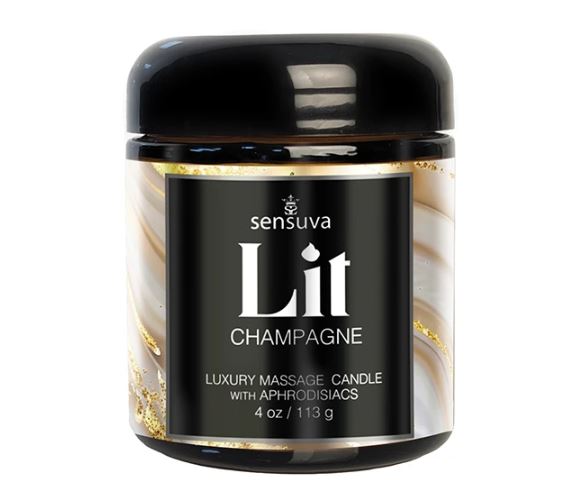 LIT CHAMPAGNE LUXURY MASSAGE CANDLE 4 OZ