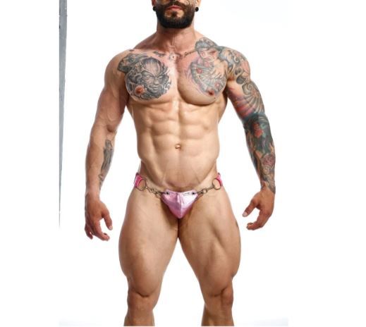 MALE BASICS DNGEON SNAP JOCKSTRAP PINK MIRROR O/S