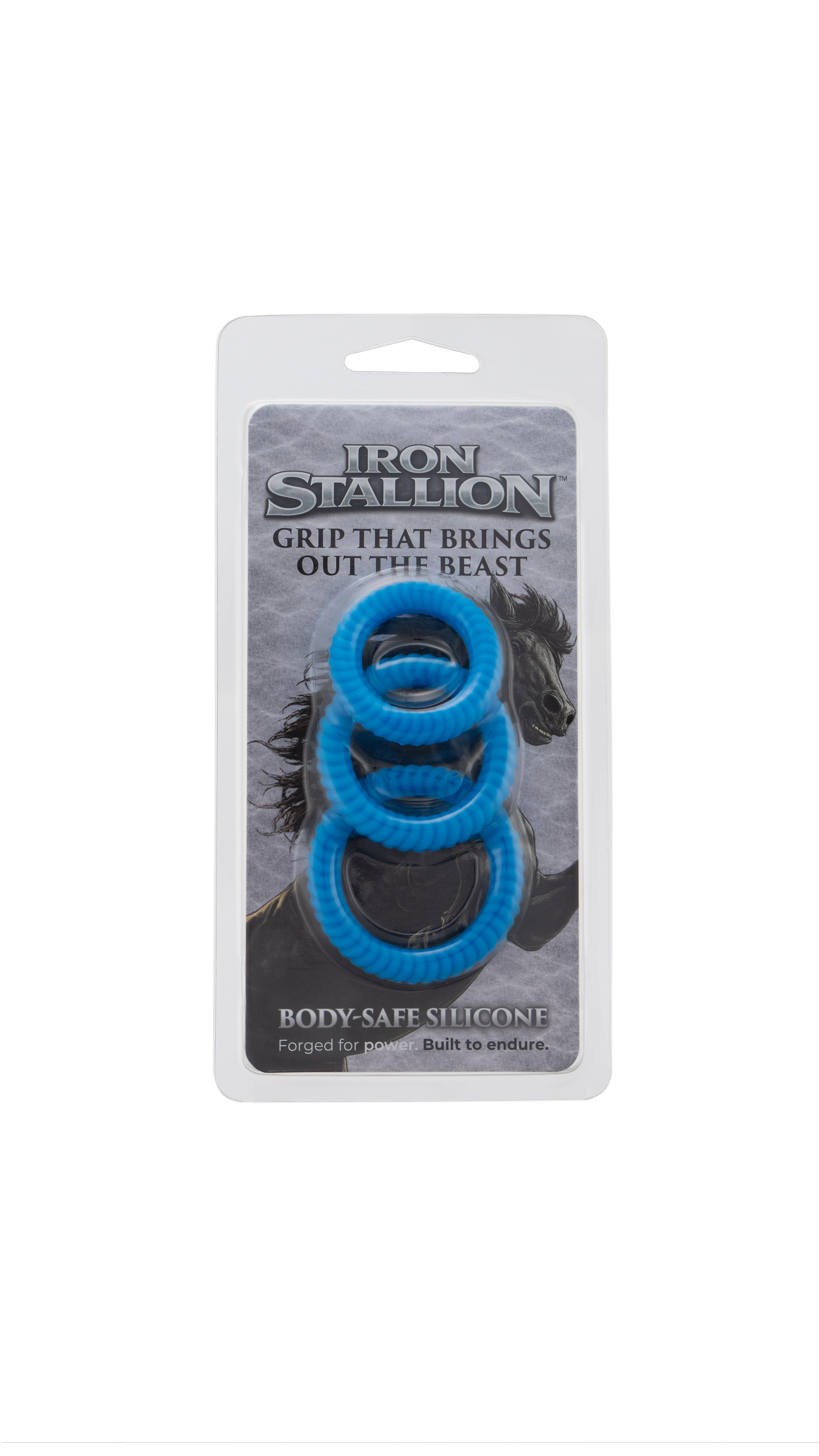 IRON STALLION SILICONE COCK RINGS BLUE