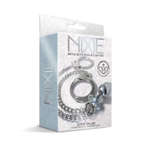 NIXIE METAL PLUG & CUFF SET SILVER SMALL